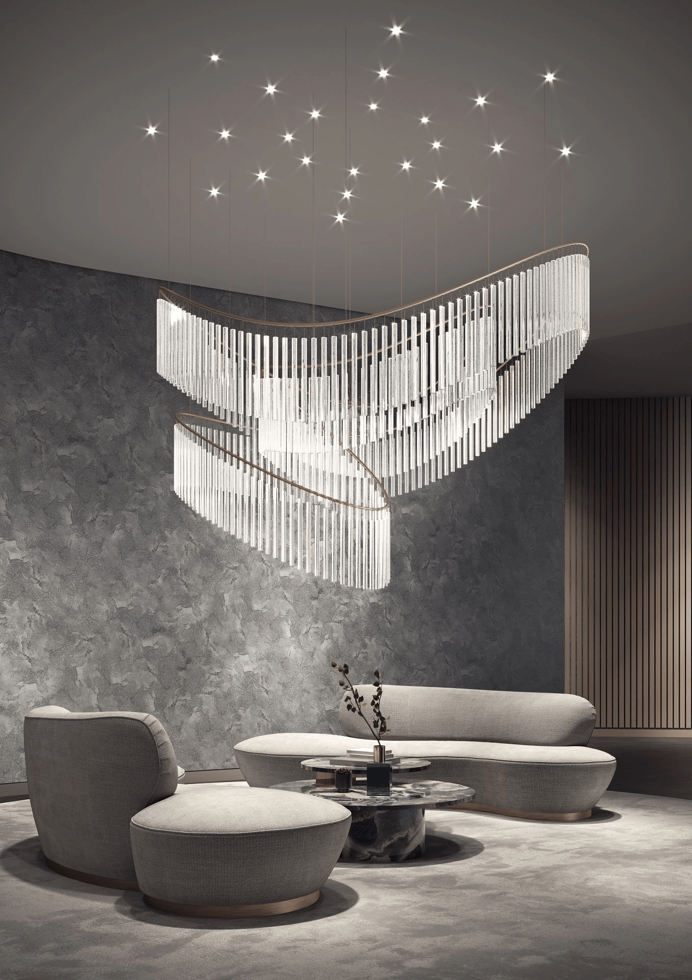 Luxury Waterfall Crystal Droplet Chandelier - CasaraHouse