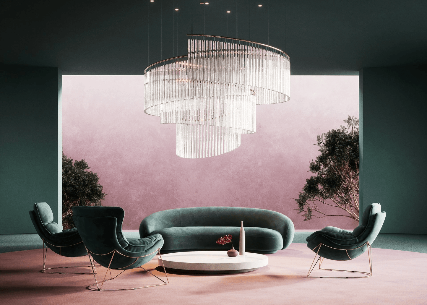 Luxury Waterfall Crystal Droplet Chandelier - CasaraHouse