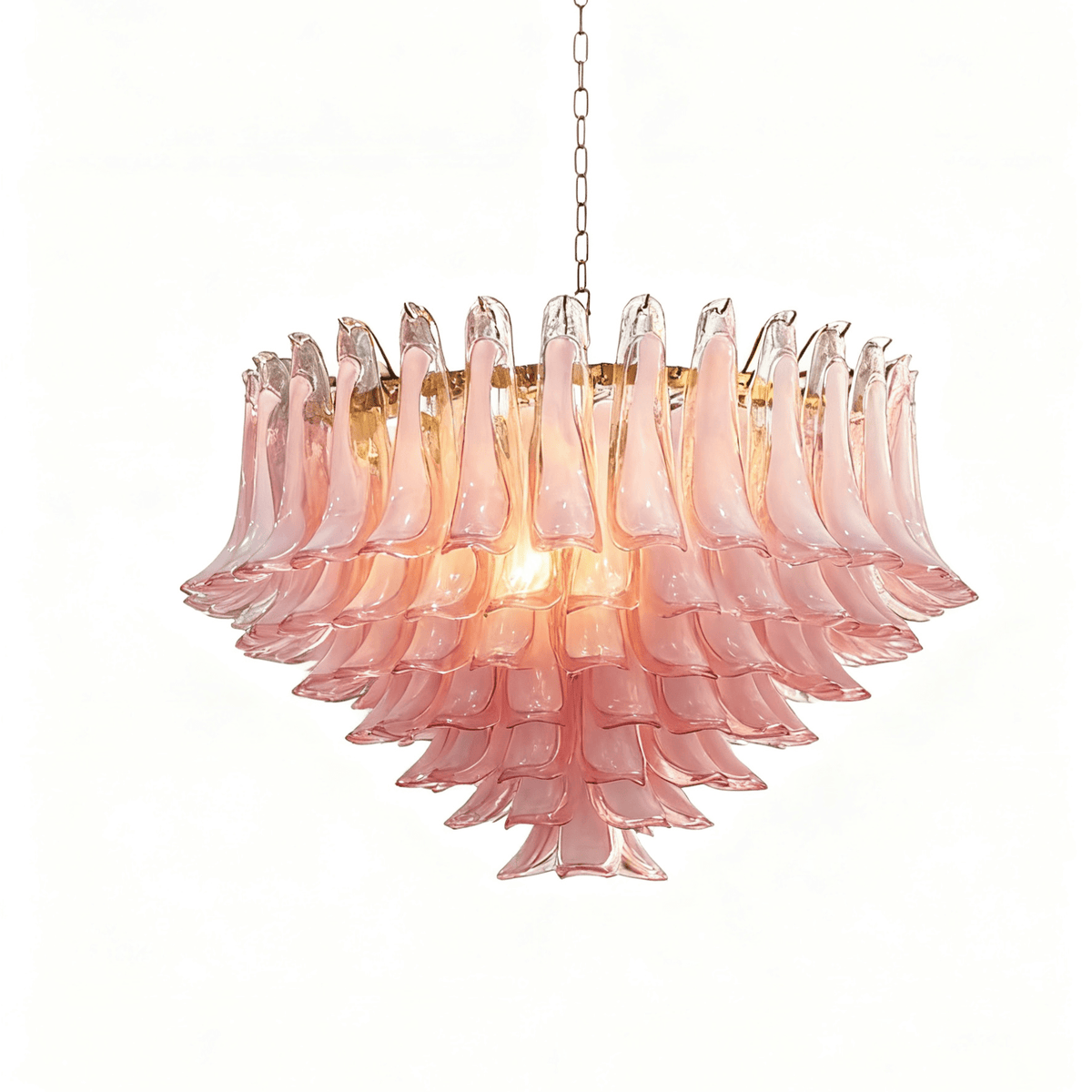 Blush Pink Glass Murano Chandelier
