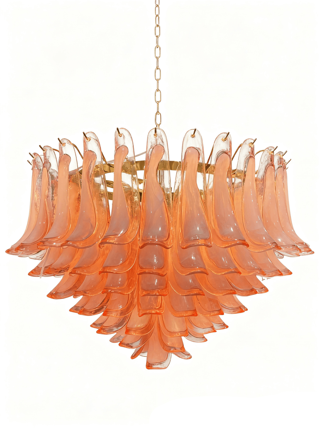 Blush Pink Glass Murano Chandelier