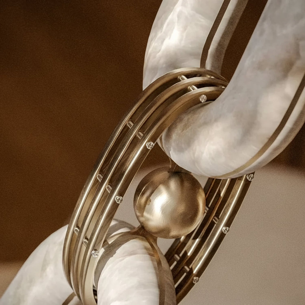Chain Alabaster Link Chandelier