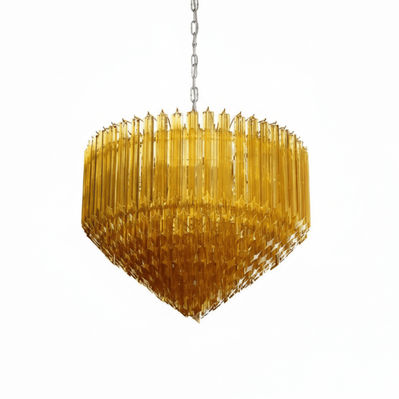 Prism Murano Amber Glass Chandelier