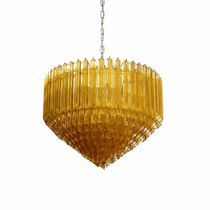 Prism Murano Amber Glass Chandelier