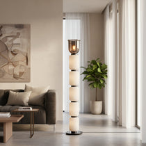 Textured Layered Glass Floor Light