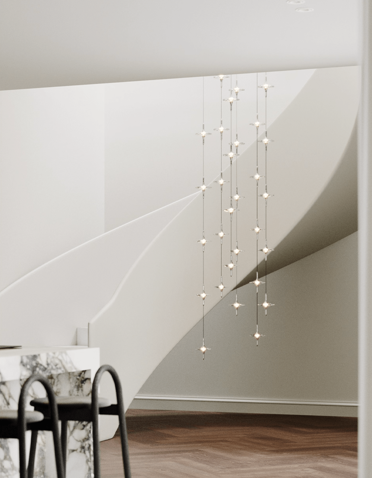 Starfall Staircase Chandelier Secondary image