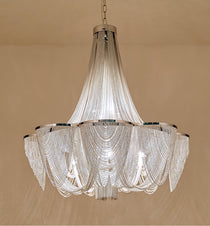 Silver Chain Tassel Chandelier
