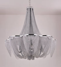 Silver Chain Tassel Chandelier