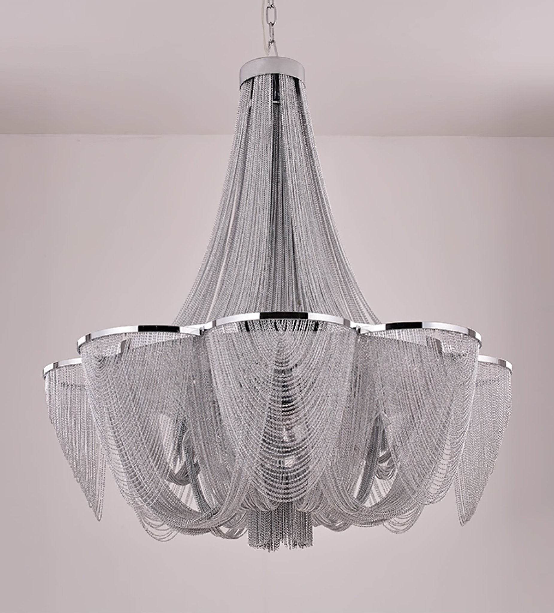 Silver Chain Tassel Chandelier