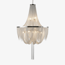 Silver Chain Tassel Chandelier