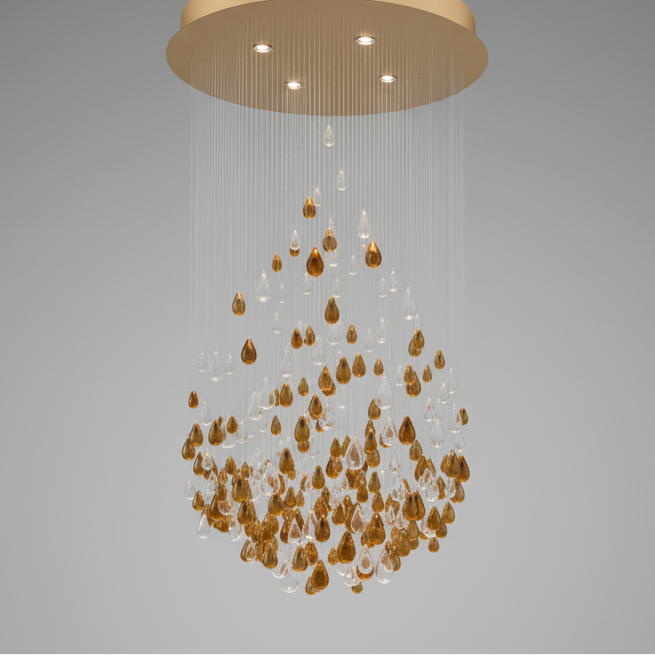 Art Glass Water Drop Chandelier - CasaraHouse Main image