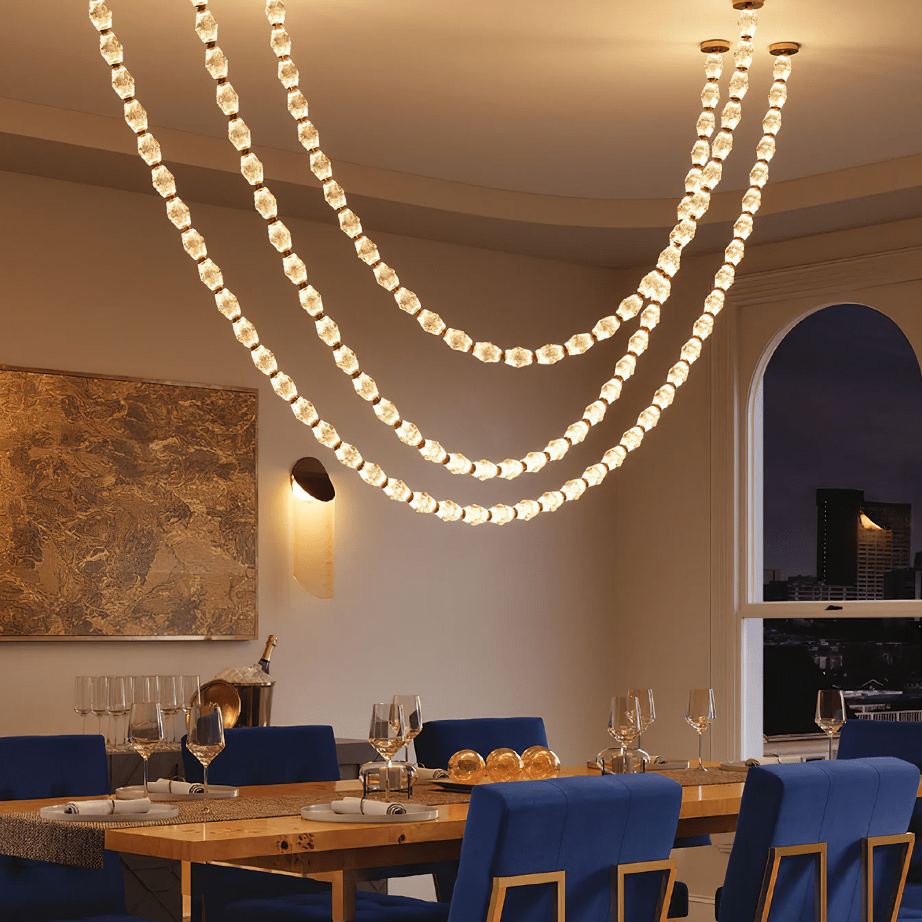 Glass Chain Chandelier