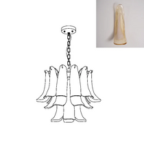 Murano Glass Leaf Chandelier