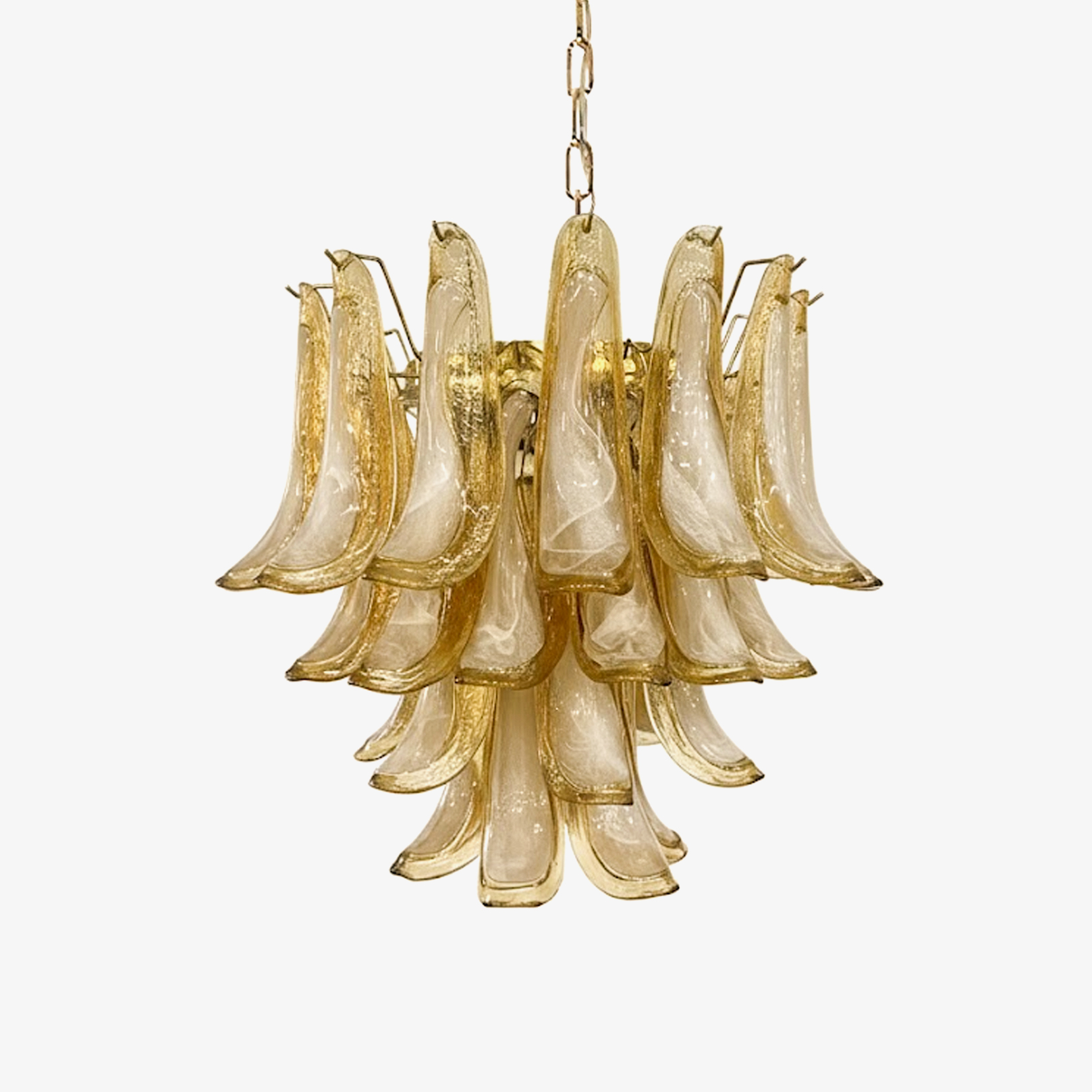 Amber Glass Murano Petals Chandelier Secondary image