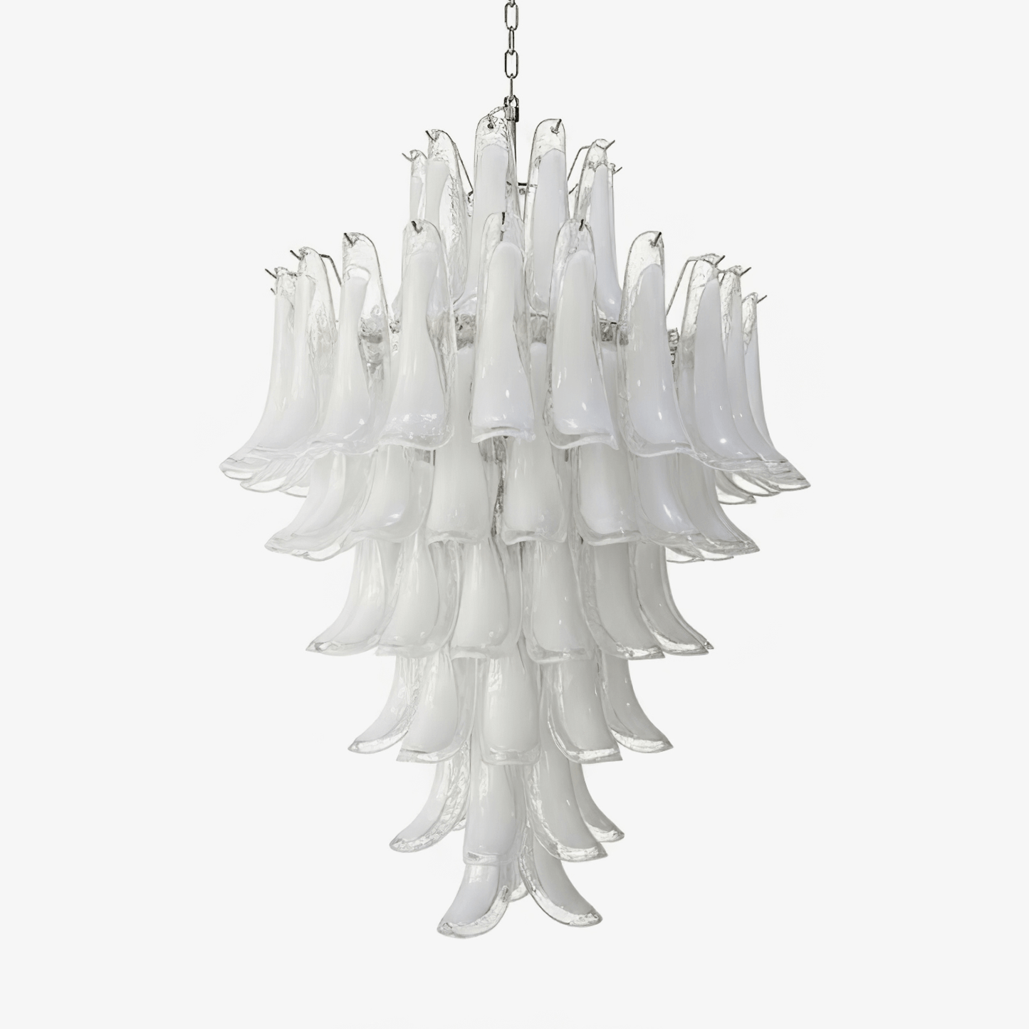 Contemporary White Cloud Glass Petals Chandelier - CasaraHouse