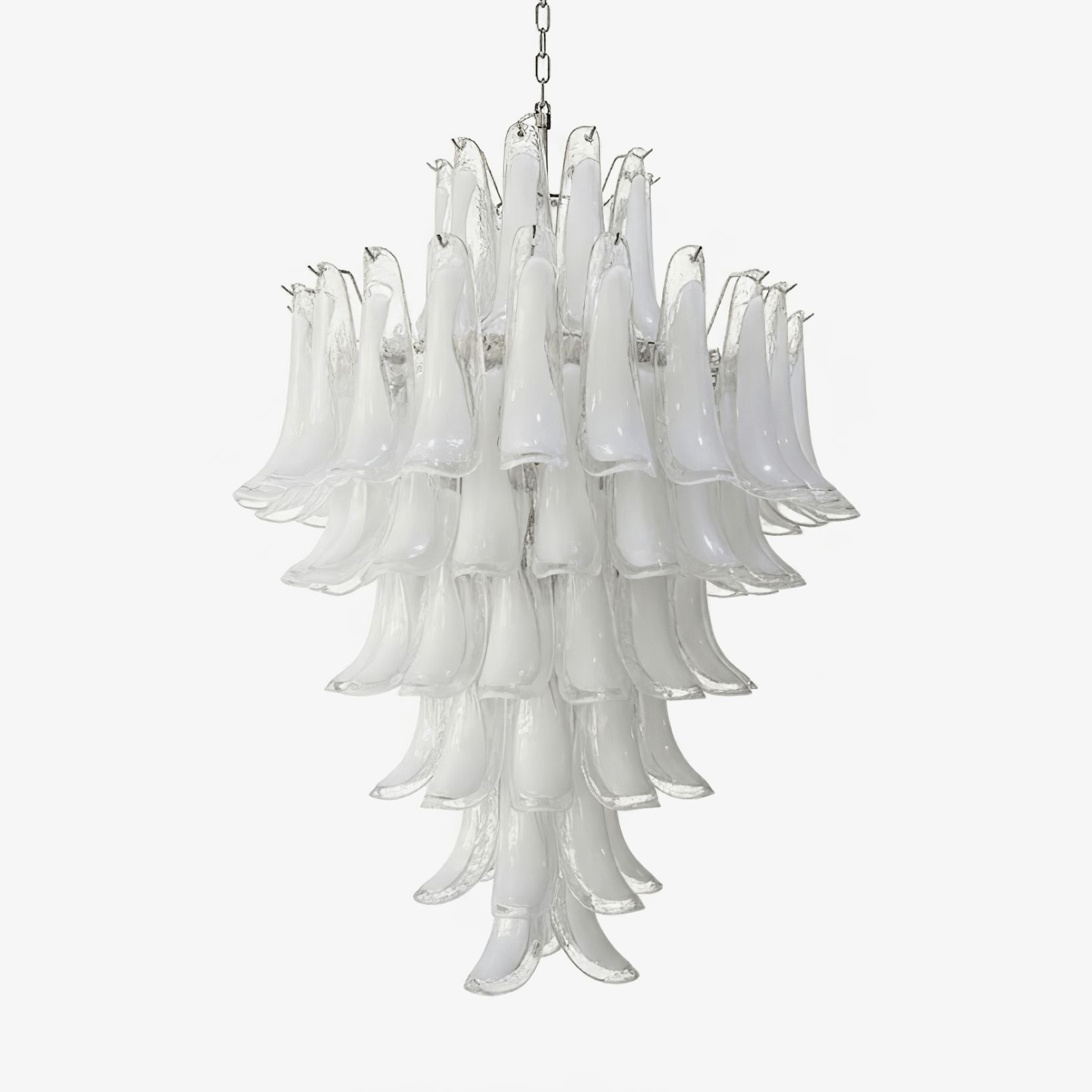 Contemporary White Cloud Glass Petals Chandelier - CasaraHouse