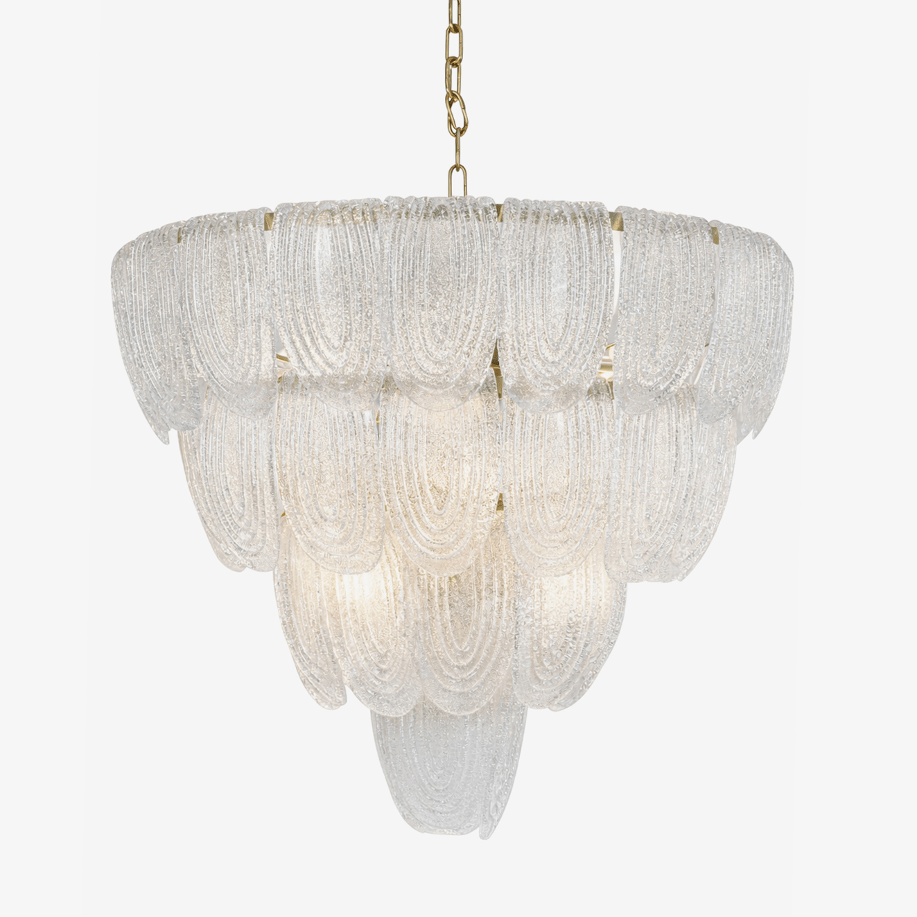 Layered Glass Petal Chandelier