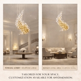 Metallic Artistic Foliage Ceiling Chandelier - CasaraHouse