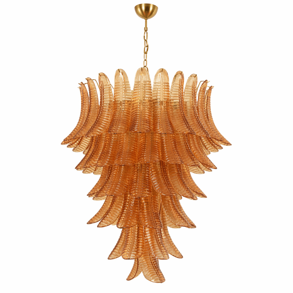 Luxury Amber Leaf Cascade Chandelier - CasaraHouse