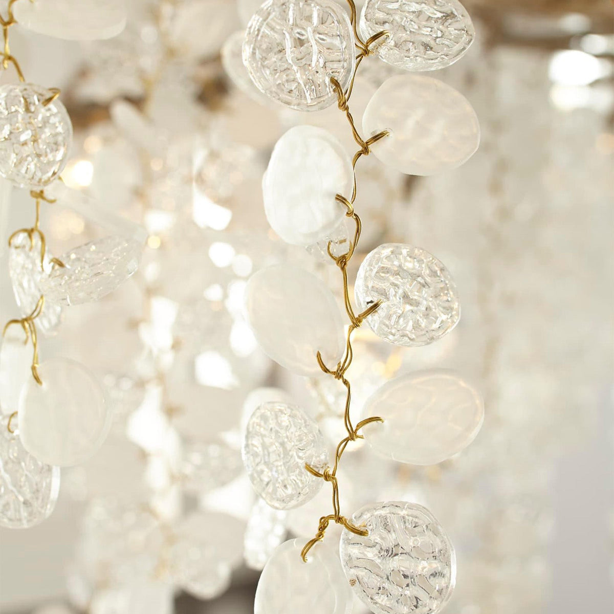Shiro Branch Clear Crystal Brass Chandelier