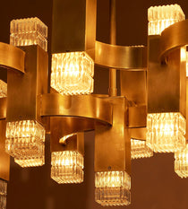 Kennedy Glass Chandelier 32"W