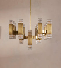 Kennedy Glass Chandelier 32"W