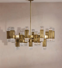 Kennedy Glass Chandelier 32"W