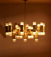 Kennedy Glass Chandelier 32"W