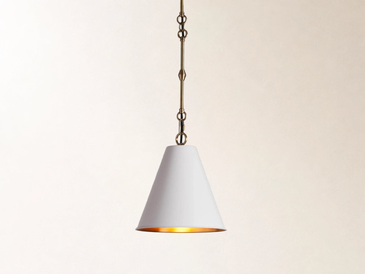 Watley Cone Pendant in White Main image