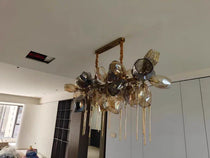 Glass Chandelier Italian Light Luxury Light Fixture for Dining Room/Living Room