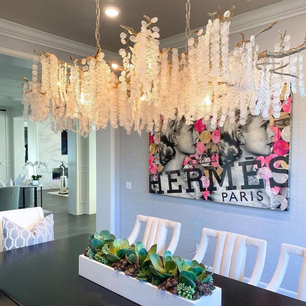Shiro Branch Clear Crystal Brass Chandelier