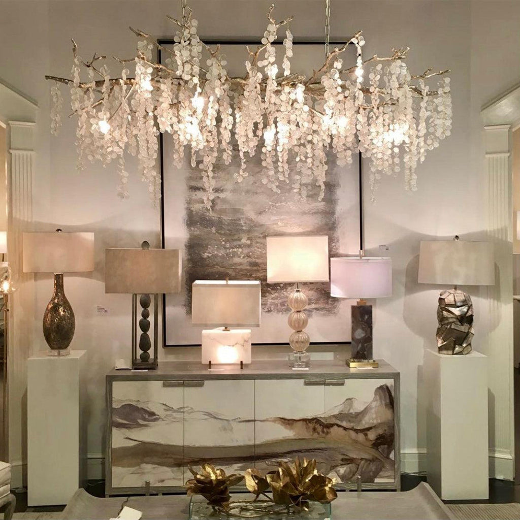 Shiro Branch Clear Crystal Brass Chandelier