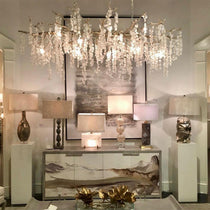 Shiro Branch Clear Crystal Brass Chandelier