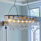 Exquisite Aubrey Crystal Ball 7 Light Oval Chandelier 52" - CasaraHouse
