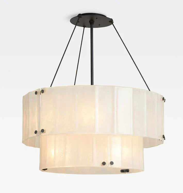 Marcellus Glass Round Chandelier 2-Tier 32"