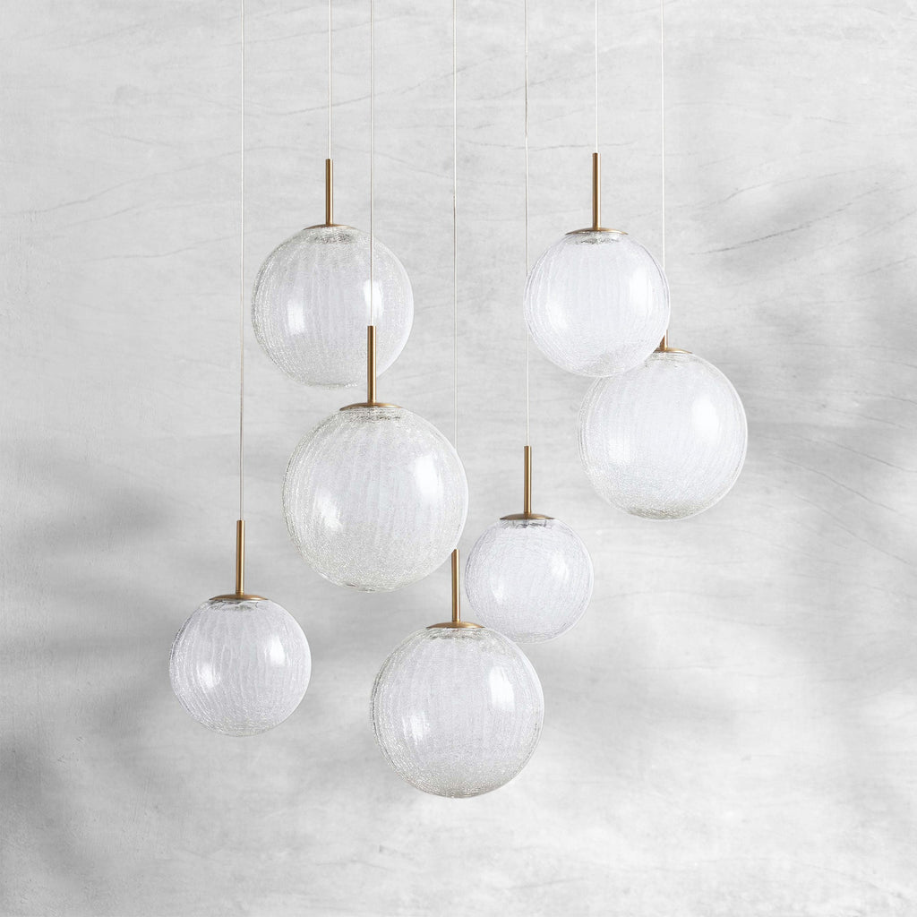 Contemporary Casen Glass Round Chandelier 20"28"34"43" - CasaraHouse