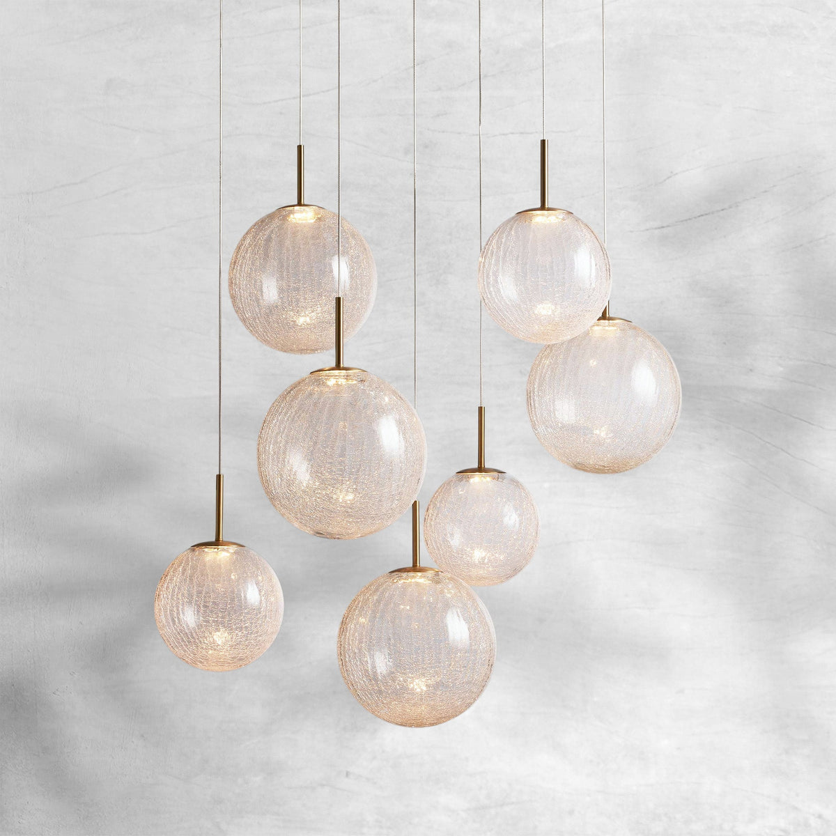 Contemporary Casen Glass Round Chandelier 20"28"34"43" - CasaraHouse