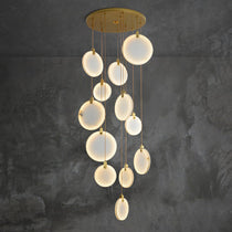 Queenie Alabaster Drop Long Round Chandelier