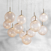 Contemporary Casen Glass Round Chandelier 20"28"34"43" - CasaraHouse