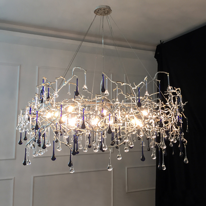 Iris Raindrop Crystal Branch Chandelier 31'' 39'' 47''
