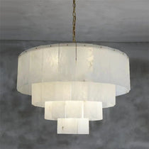 Brendra Classic Alabaster Multi-Layer Round Chandelier 31"