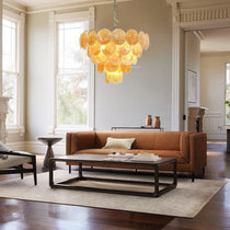 Murano Glass Gold Disks Chandelier