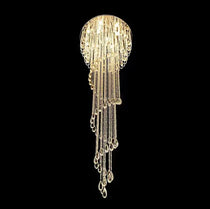 Oversized Modern Cascade Spiral Crystal Staircase Chandelier For Duplex Building