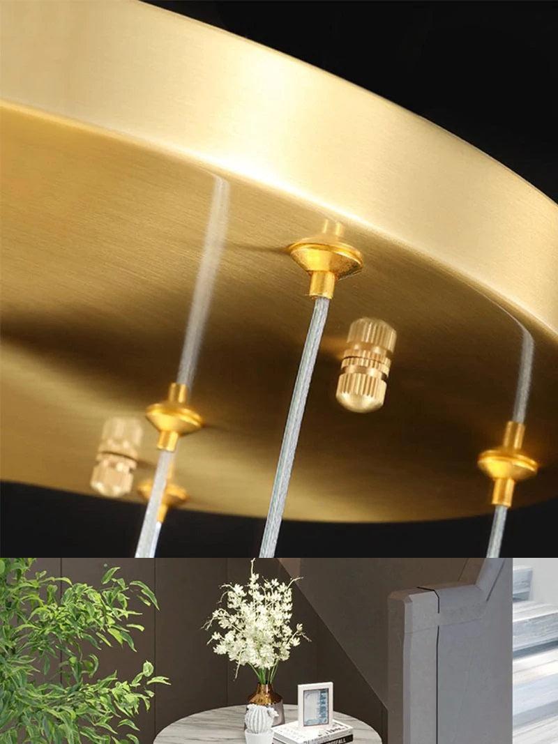 Eve Faceted Crystal Staircase Long Chandelier