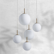 Contemporary Casen Glass Round Chandelier 20"28"34"43" - CasaraHouse