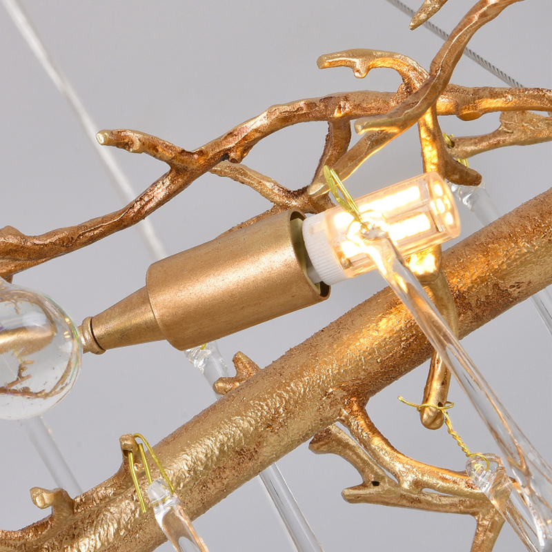 Iris Raindrop Clear Crystal Branch Chandelier