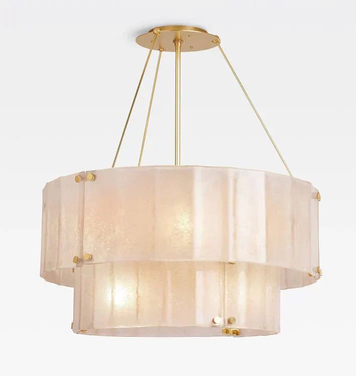 Marcellus Glass Round Chandelier 2-Tier 32"