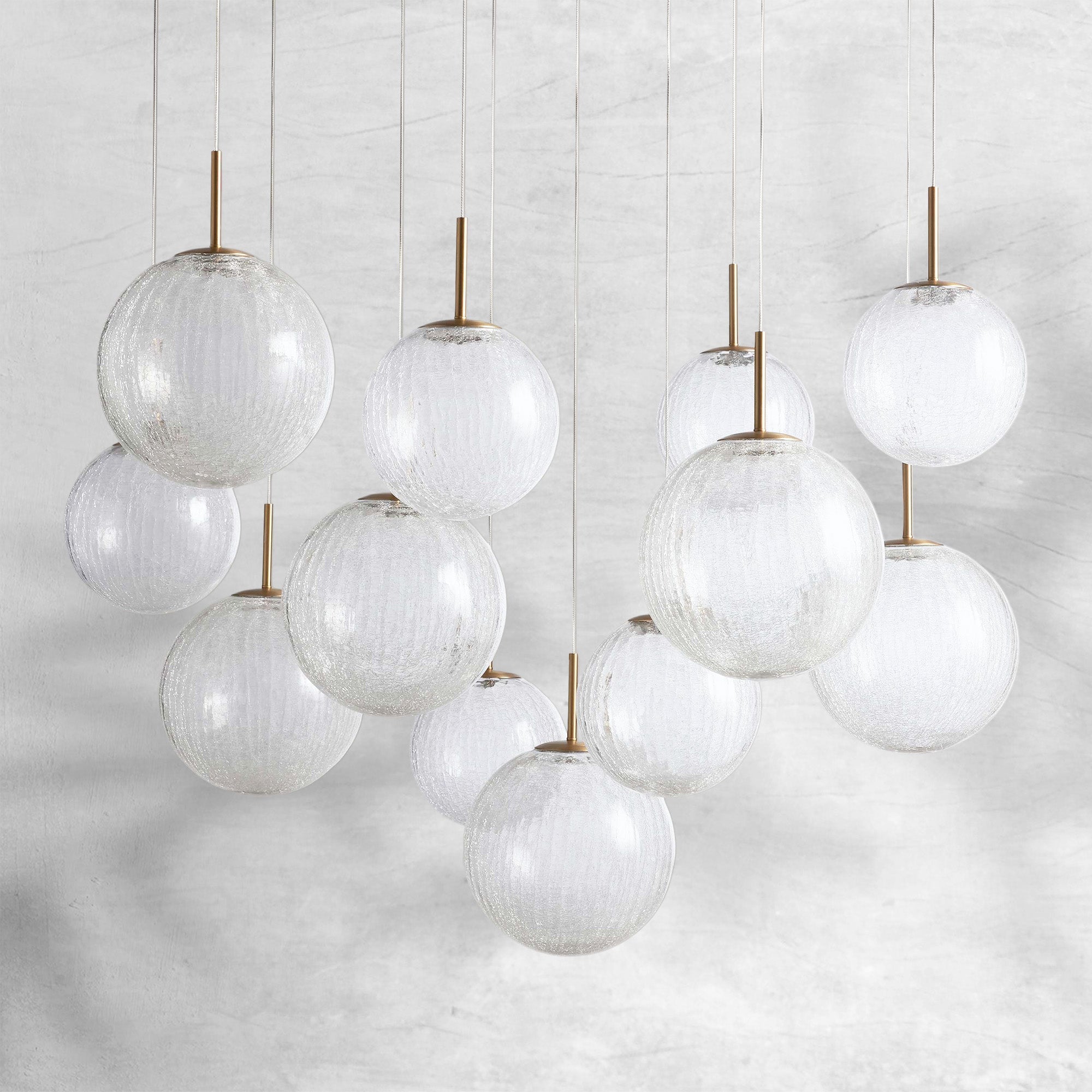 Contemporary Casen Glass Round Chandelier 20"28"34"43" - CasaraHouse