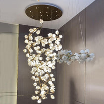 Ceramic Artistic Magnolia Spiral Pendant Ceiling Light Chandelier
