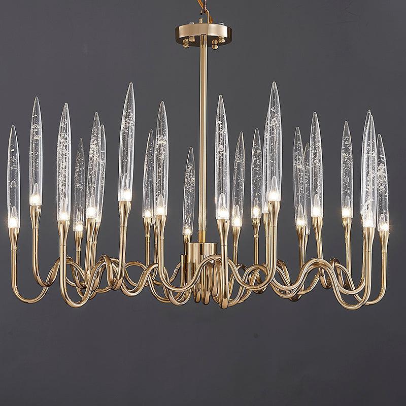 8141R Brass Glass  chandelier Main image