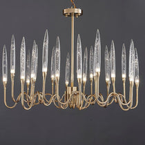 8141R Brass Glass  chandelier